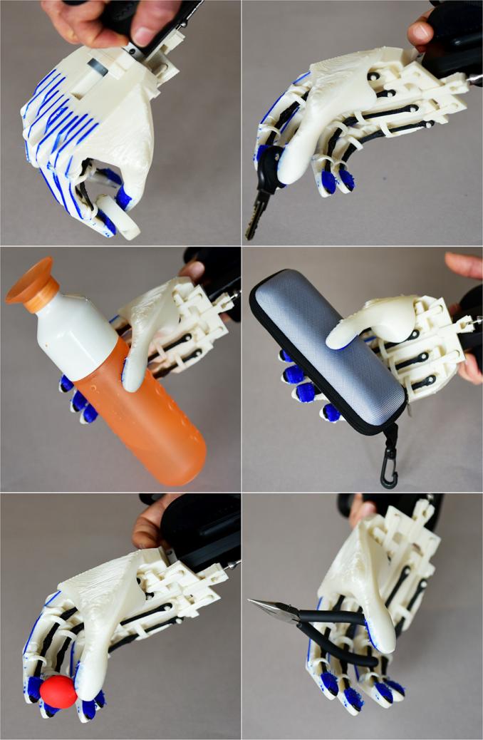 The grasping patterns of 3D printed prosthetic hand.