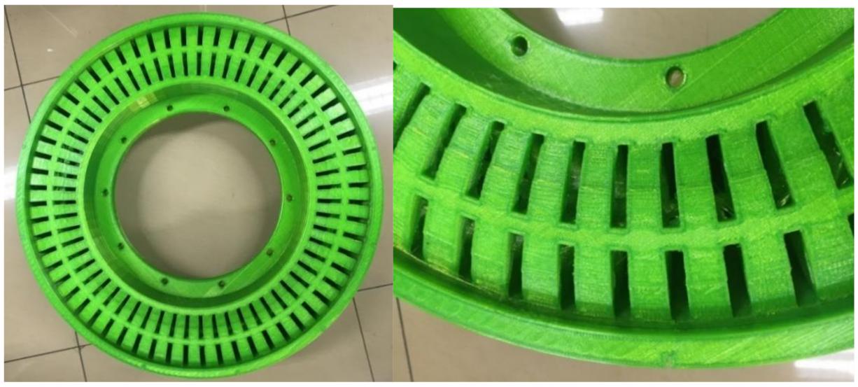 3D printed non-pneumatic tire based on TPU material.